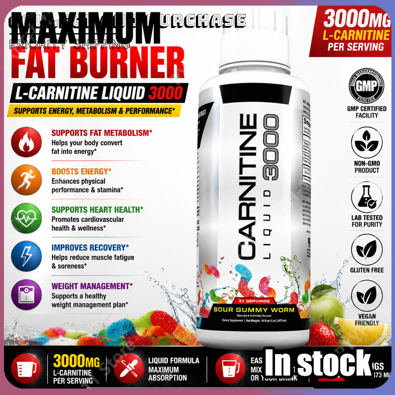L-Carnitine Liquid - Konzentrierte Flüssige L-Carnitin-Formel für Trainingsenergie, Stoffwechselunterstützung