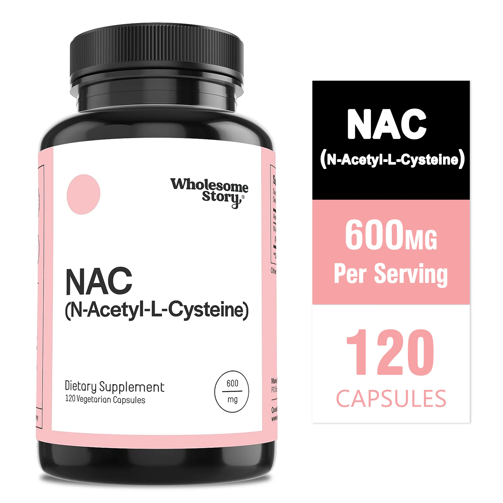 Nac N Acetyl Cysteine - NAC (N-Acetyl-L-Cystein) 600mg - Antioxidans-Nahrungsergänzungsmittel, fördert